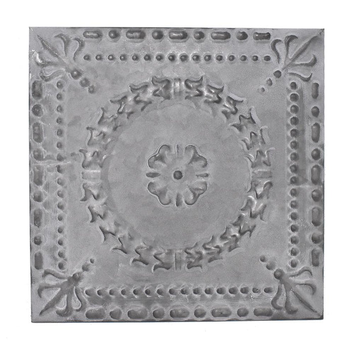 Galvanized Pressed Flower Sign, 10-Inch