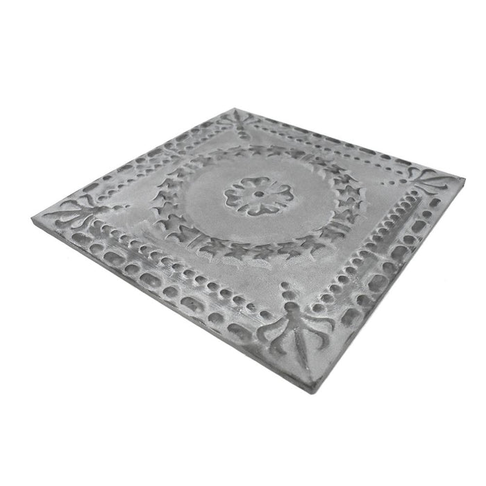 Galvanized Pressed Flower Sign, 10-Inch