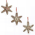 Gingerbread Snowflake Christmas Ornaments, 5-Inch, 3-Piece