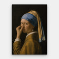 Girl With The Nose Wrinkling Canvas — Canvas Vertical #01