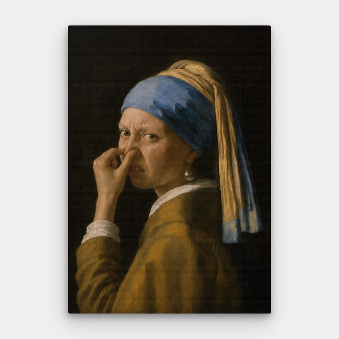 Girl With The Nose Wrinkling Canvas — Canvas Vertical #01