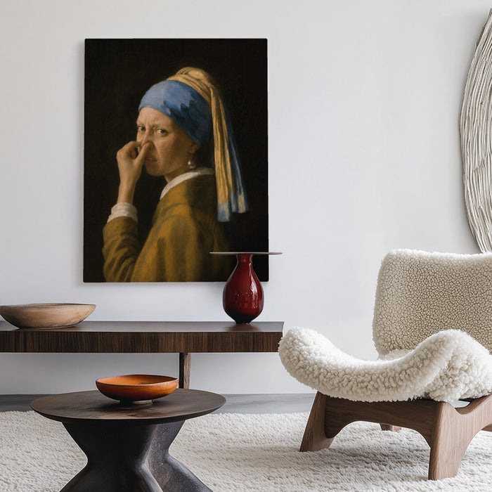 Girl With The Nose Wrinkling Canvas — Canvas Vertical #02