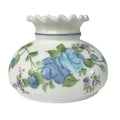 7" Glass Student Shade with hand painted blue roses