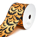 Glitter Bats Wired Halloween Ribbon, Orange/Black, 2-1/2-Inch, 10-Yard