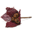 Glitter Burlap Poinsettia Bells and Stem, 6-Inch