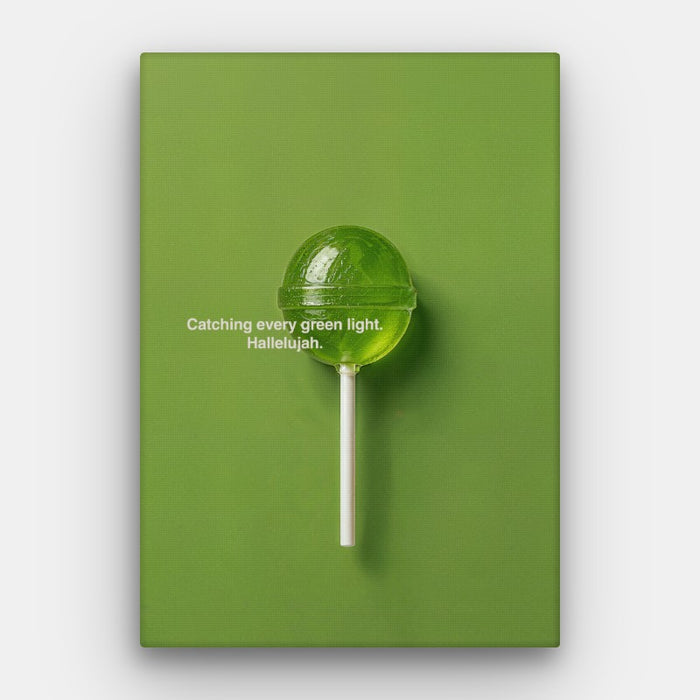 Green Light Hallelujah Canvas — Canvas Vertical #01