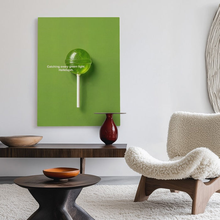 Green Light Hallelujah Canvas — Canvas Vertical #02