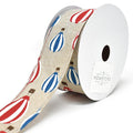 Hot Air Balloons Wired Burlap Ribbon, Natural, 1-1/2-Inch, 10-Yard
