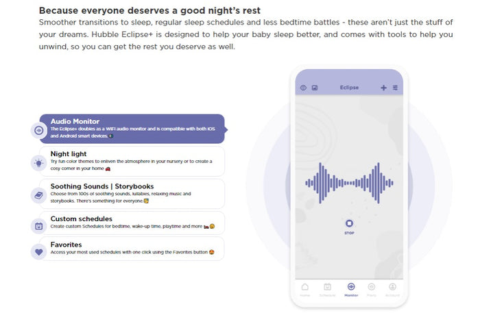 HUBBLE ECLIPSE+ SMART WIFI AUDIO MONITOR & BLUETOOTH SPEAKER