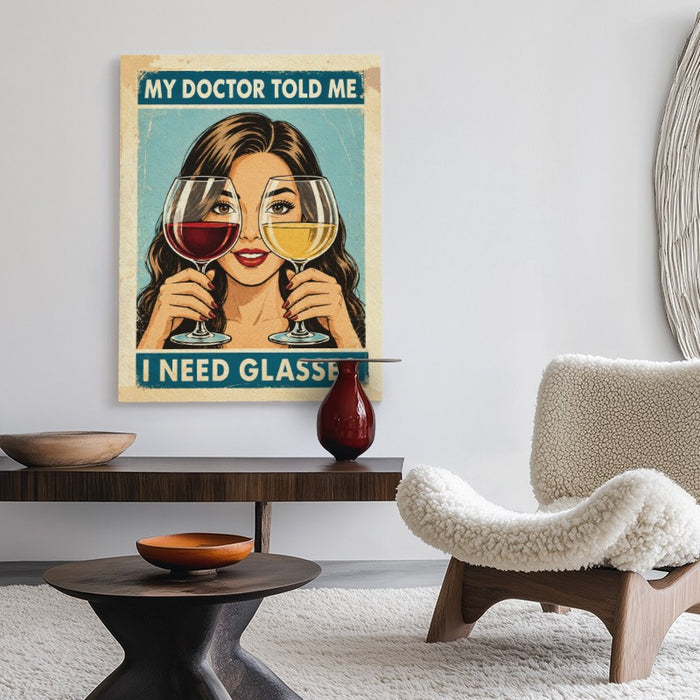 I Need Glasses Canvas — Canvas Vertical #02