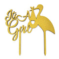 It's A Girl Baby Shower Glitter Cake Topper, 6-1/2-Inch, Gold