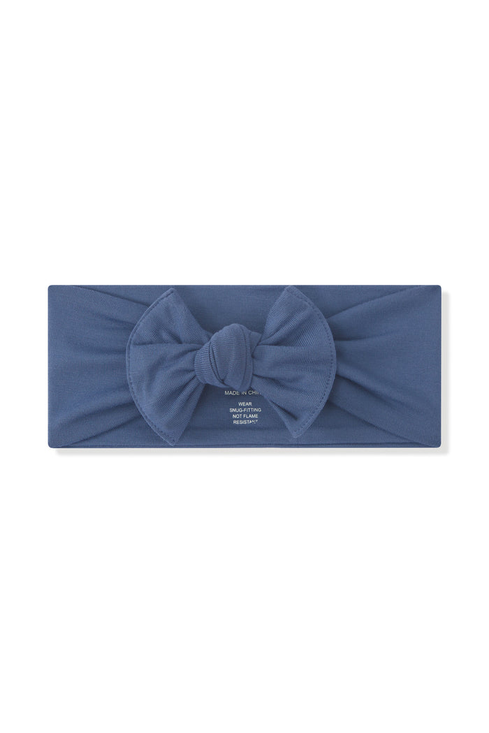 Knotted Bow Headband in Oxford on a white background