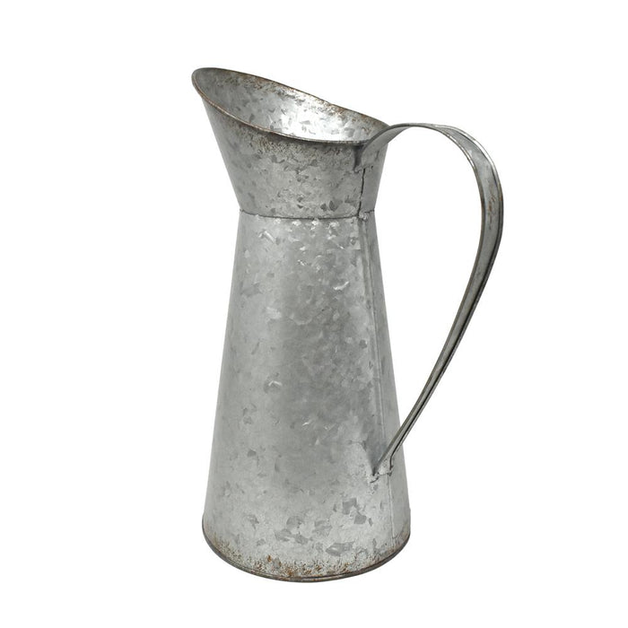 Large Galvanized Pitcher, 13-Inch