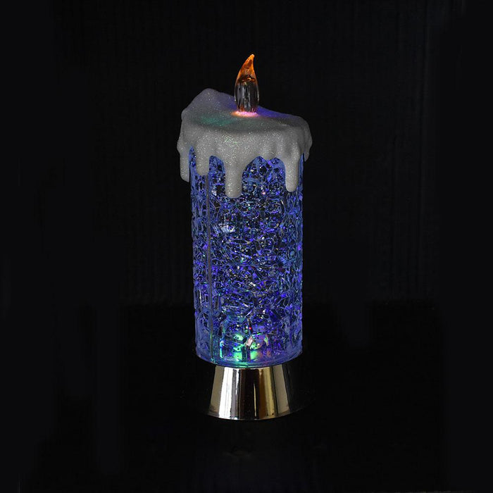 LED Color Changing Snowing Candle, 9-1/2-Inch