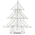 LED Metal Wired Christmas Tree Stand, Silver, 12-Inch