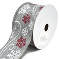 Linen Chilly Snowflake Wired Christmas Ribbon, 2-1/2-Inch, 10-Yard