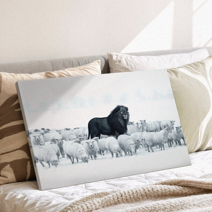 Lion Among Sheep Canvas