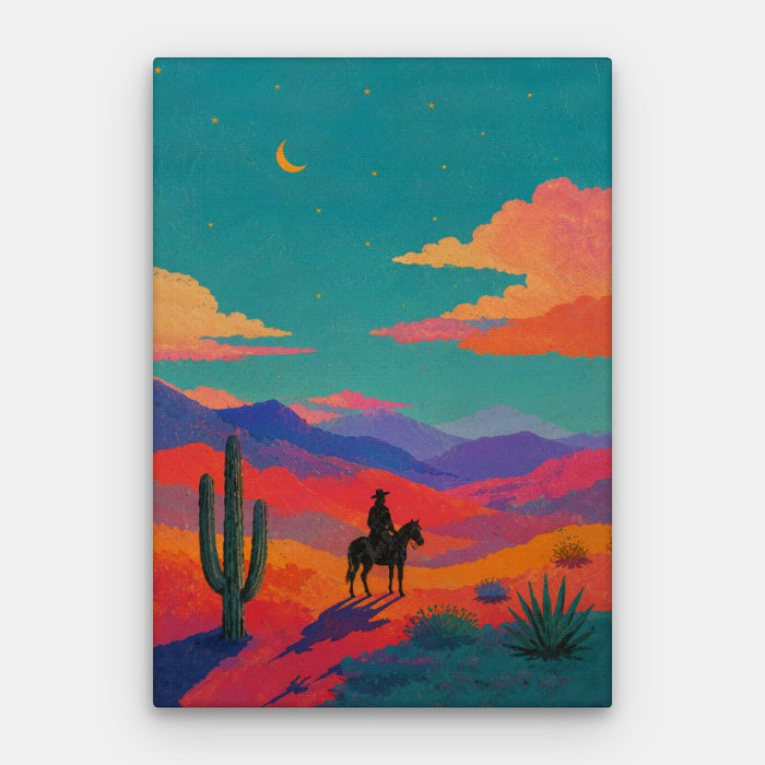 Lone Cowboy Canvas — Canvas Vertical #01