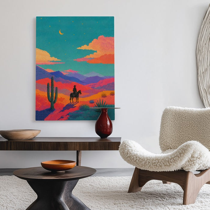 Lone Cowboy Canvas — Canvas Vertical #02