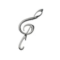 Metal Music Note Bottle Opener, Silver, 4-1/4-Inch