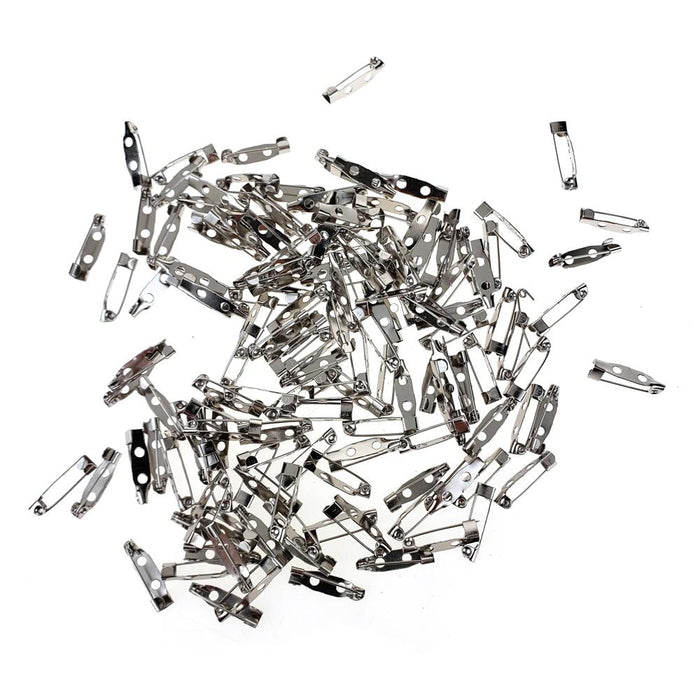 Metal Pin Back Clasp, 3/4-Inch, 144-Count, Silver