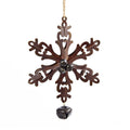 Metal Snowflake with Bells Christmas Ornament, Bronze, 6-Inch