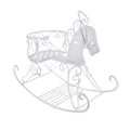 Metal Wire Rocking Horse, White, 10-1/2-Inch