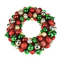 Metallic Christmas Ornament Wreath, Multicolor, 20-Inch