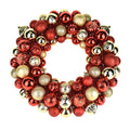 Metallic Christmas Ornament Wreath, Red/Gold, 20-Inch