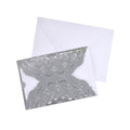 Metallic Embossed Flower Laser Cut Design Invitations, 7-1/4-Inch, 8-Piece, Silver