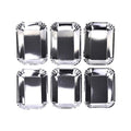 Metallic Finish Rectangular Paper Plates, Silver, 10-Inch, 6-Count