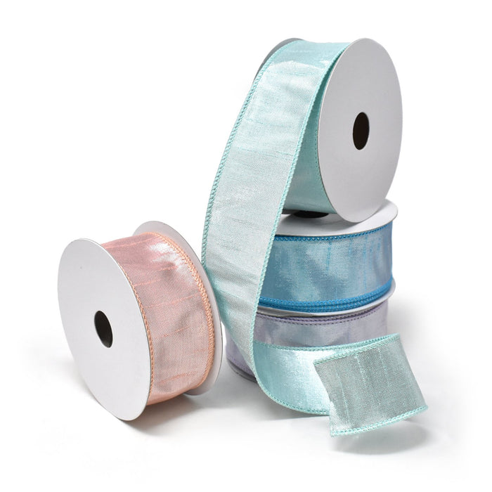 Metallic Pastel Sassy Wired Ribbon, 1-1/2-Inch, 10-Yard, Blush