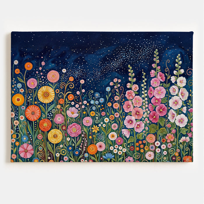 Midnight Garden Bloom Canvas