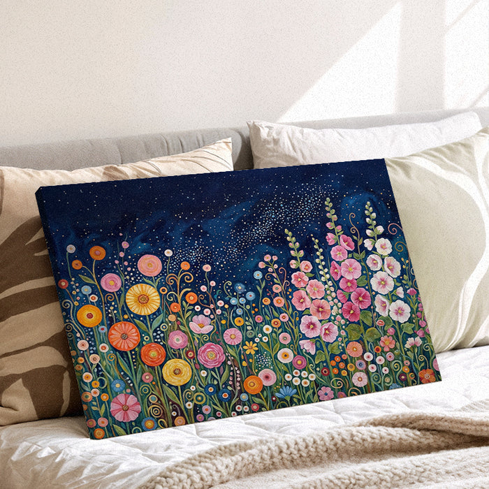 Midnight Garden Bloom Canvas