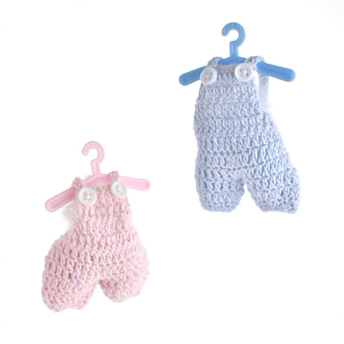 Mini Crochet Knitted Overall Jumper Favors, 2-3/4-Inch, 6-Piece, Blue
