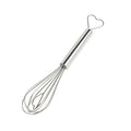 Mini Favor Heart Metal Whisk, Silver, 6-1/2-Inch