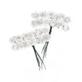 Mini Paper Craft Rose Branch, 3-Inch, 12-Count, White