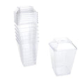Mini Tall Square Plastic Dessert Cup with Lid, 3-3/4-Inch, 7-Count