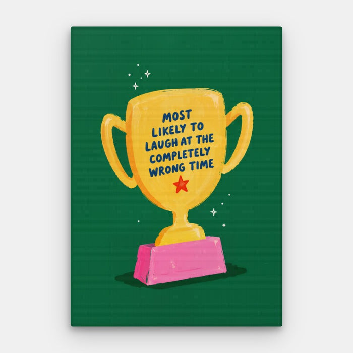Most Likely To Laugh Canvas — Canvas Vertical #01