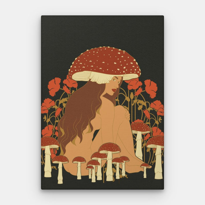 Mushroom Woman Canvas — Canvas Vertical #01