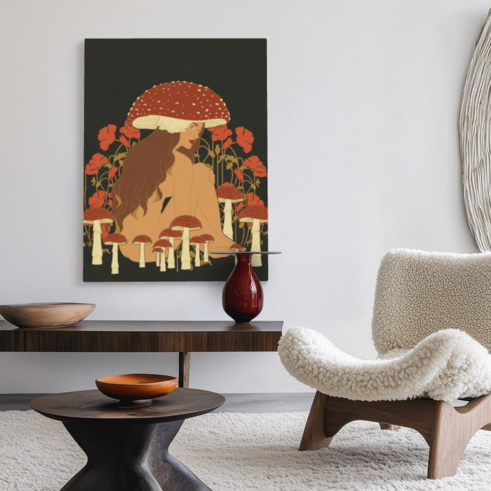 Mushroom Woman Canvas — Canvas Vertical #02