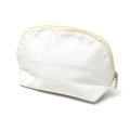 Oval Cotton Muslin Cosmetic Makeup Bag, 5-1/2-Inch, Silver