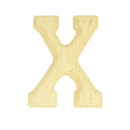 Pine Wood Beveled Wooden Letter X, Natural, 5-13/16-Inch