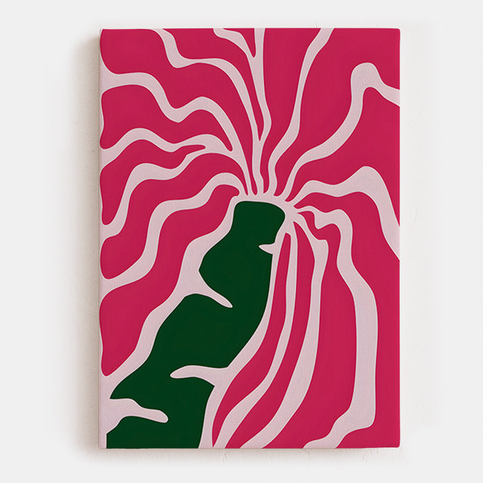 Pink Sunburst Flower Canvas