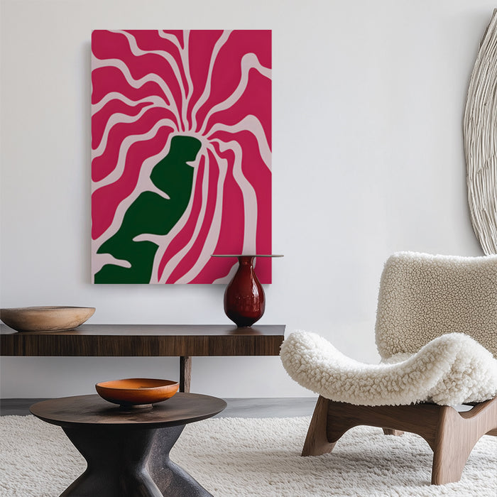 Pink Sunburst Flower Canvas