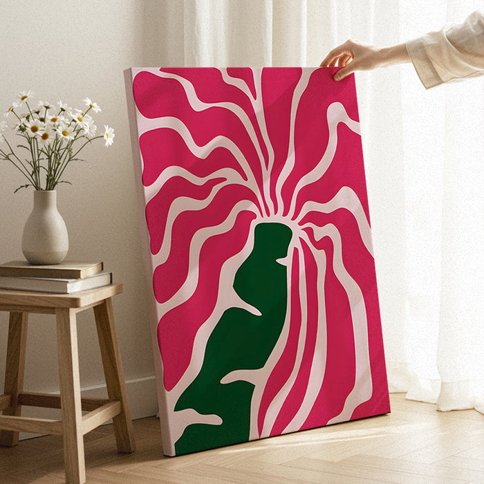 Pink Sunburst Flower Canvas