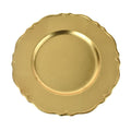 Plastic Round Charger Plate Wavy Edge, 13-Inch, Gold, 1-Count