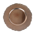Plastic Round Charger Plate Wavy Edge, 13-Inch, Rose Gold, 1-Count