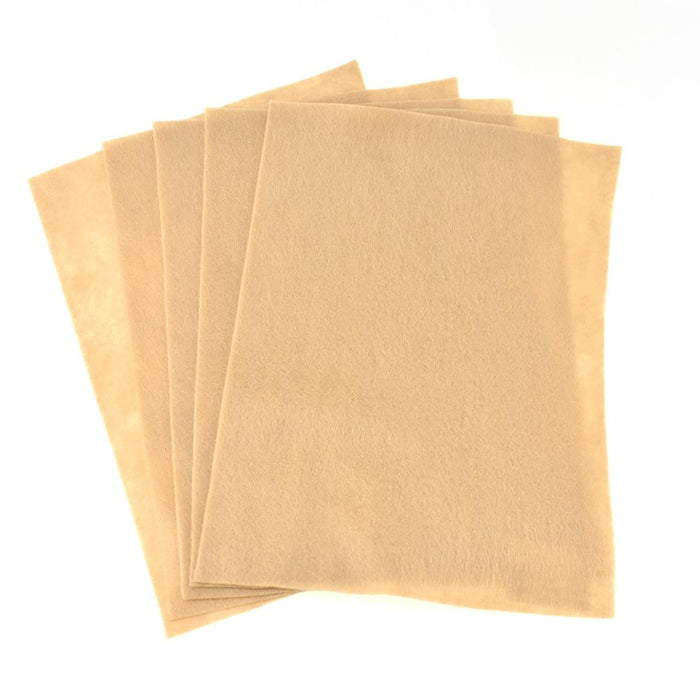 Premium Craft Felt Sheets, 8-1/2-Inch x 11-Inch, 5-Count, Cashmere Tan