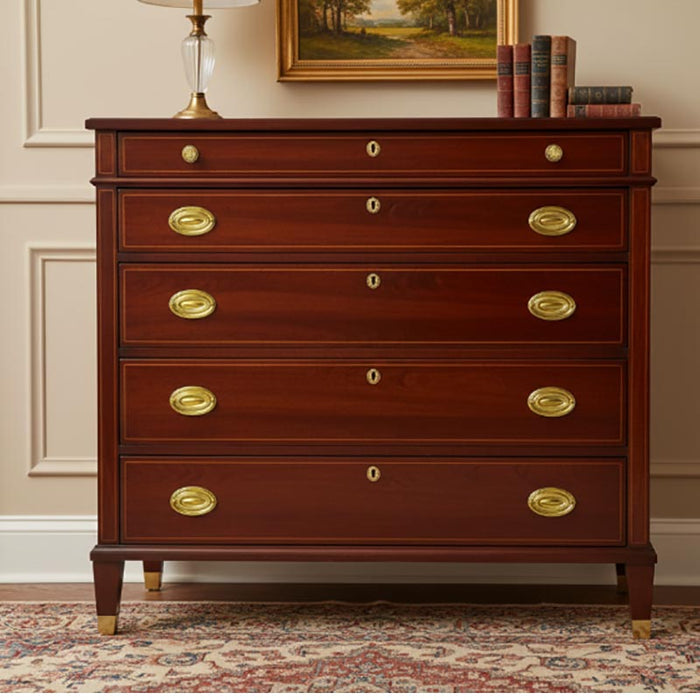 Hepplewhite Drawer Pulls shown on Federal Chest - Paxton Hardware